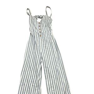 Vintage Havana Pinstripe Jumpsuit with Open Back Size Small NWT